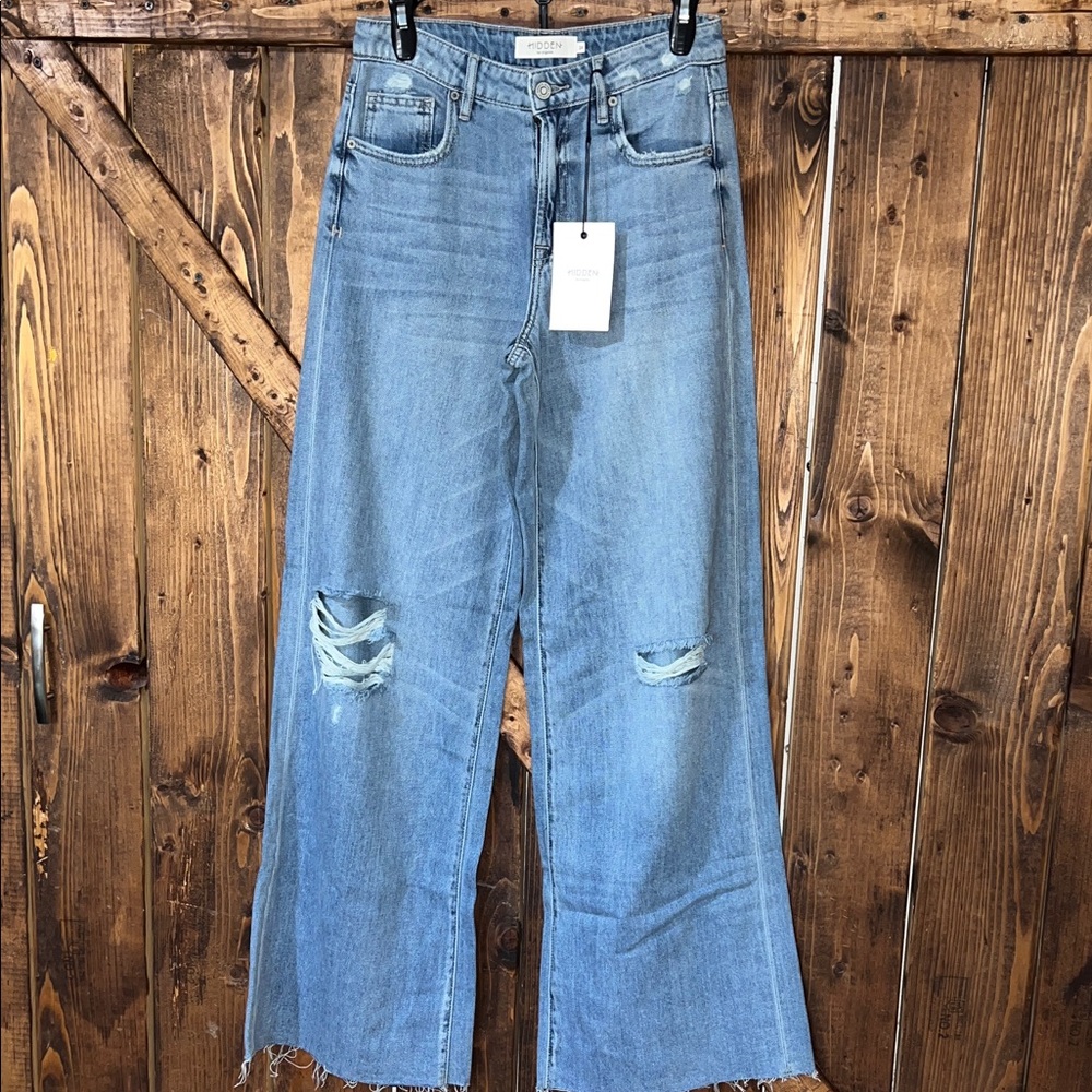 Agolde Light Blue Distressed Flare Jeans